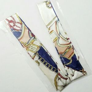 ⤵️⤵️2pc Blue Royal Steel Design Satin Scarves